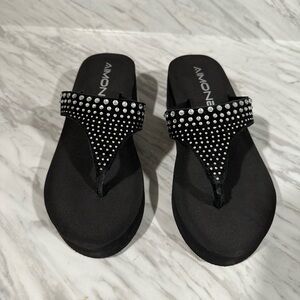 Black Rhinestone Women's Sandals